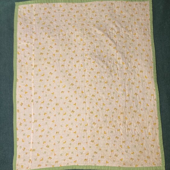 Reversible Hand Made Quilt with Patterned Sail Boats - Picture 6 of 7